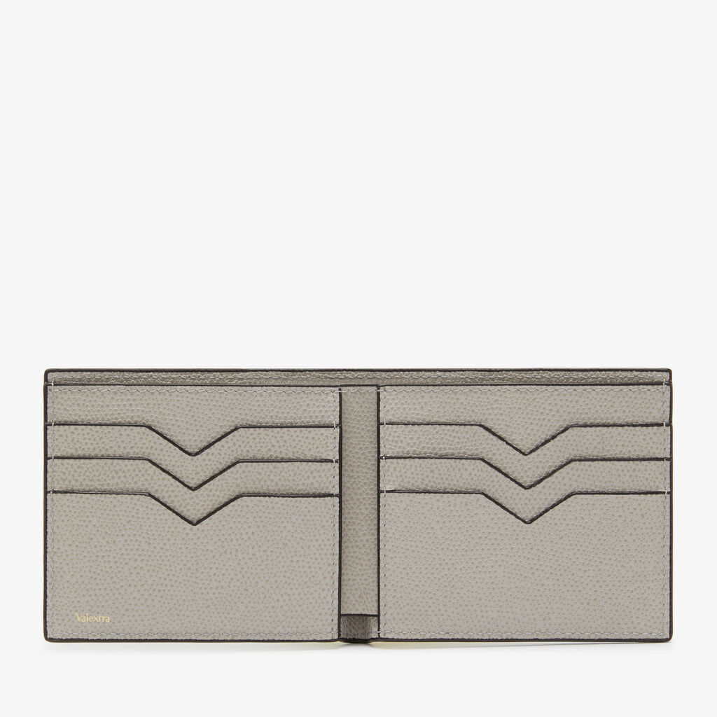 Portafoglio bifold 6 carte di credito - Grigio Cenere - Vitello VS - Valextra - 4