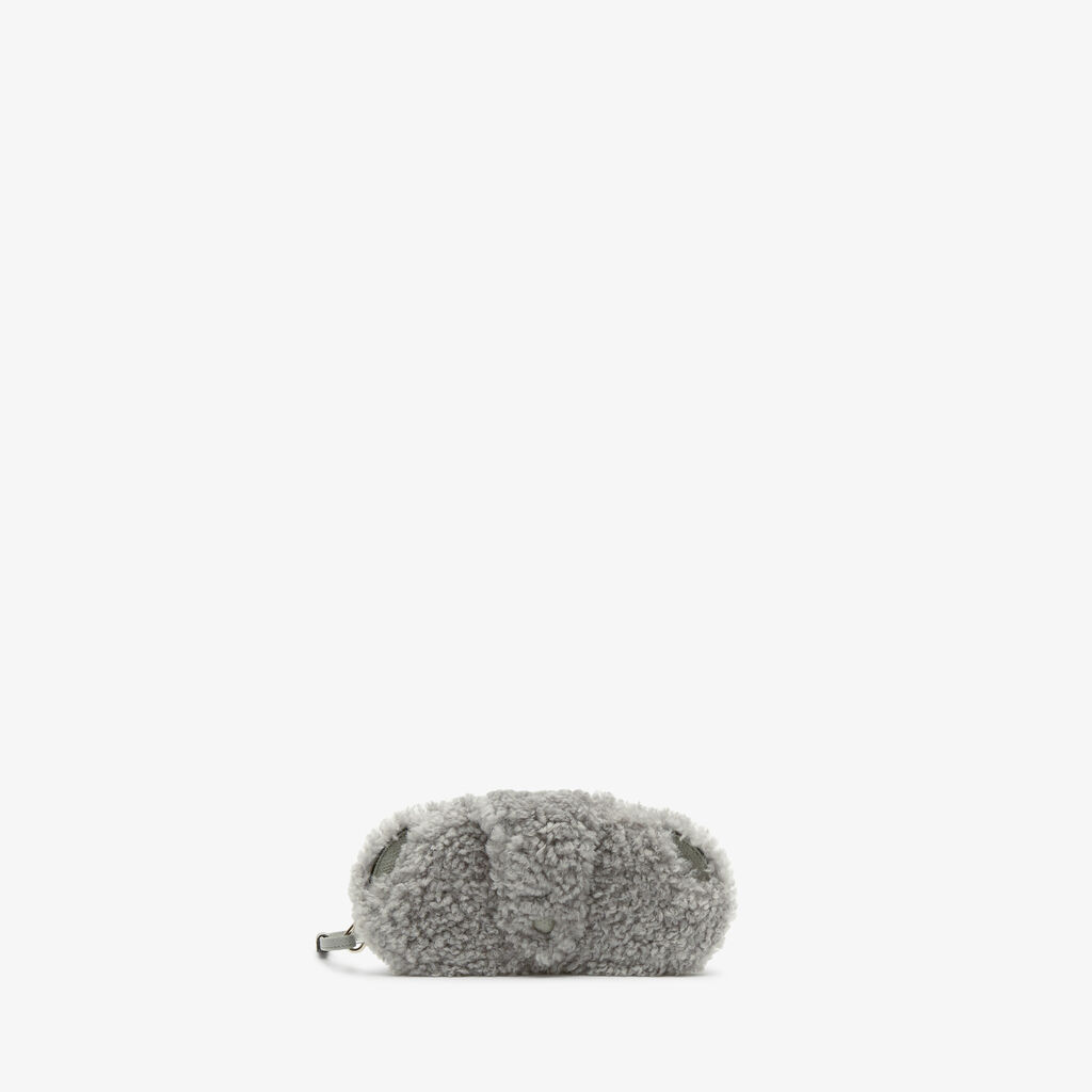 Valextra Custodia porta occhiali di Lusso in Shearling Grigia
