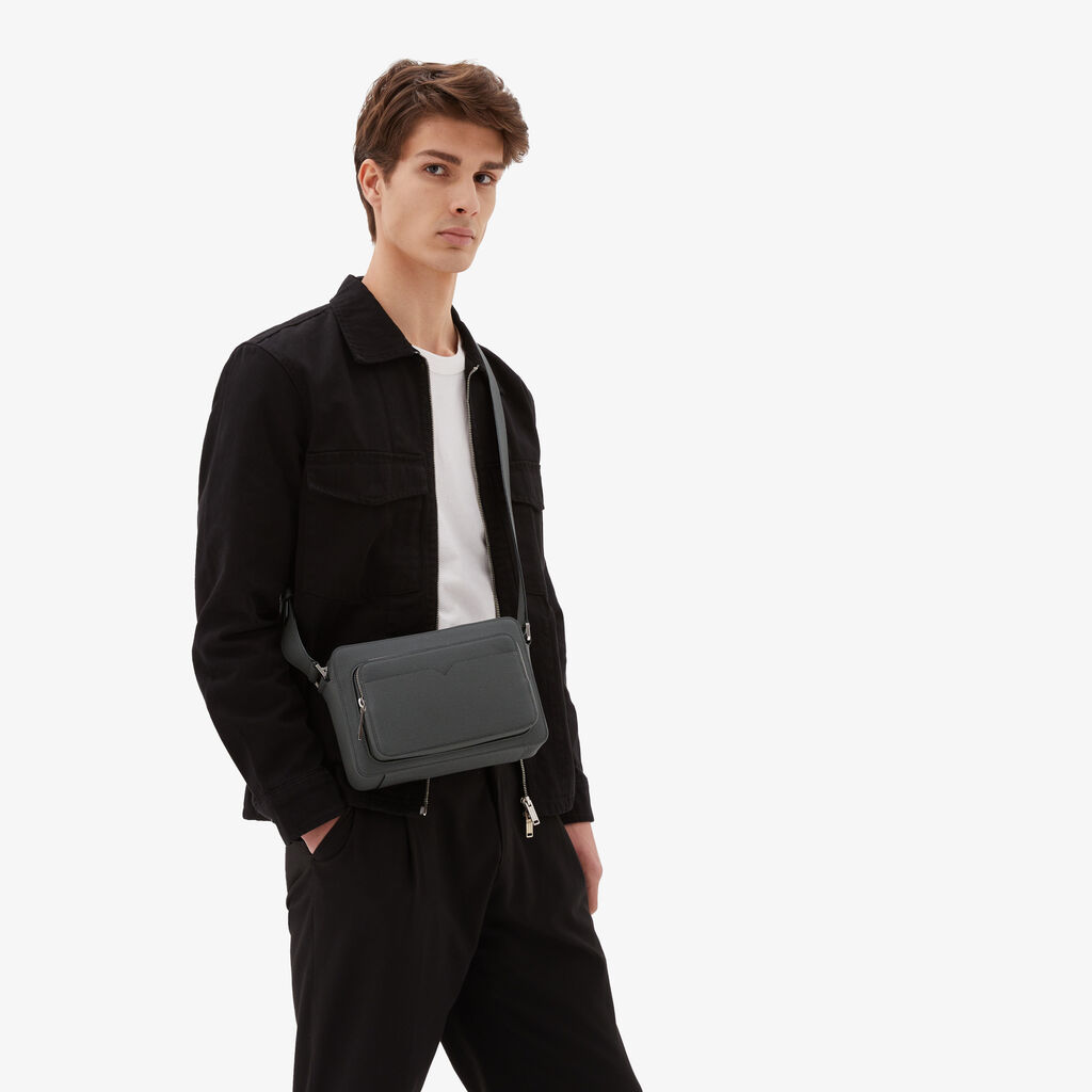 V-Line Reporter Bag - Smokey Grey - Millepunte calf leather - Valextra - 2