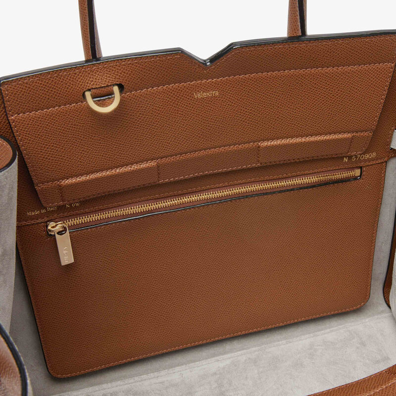 Milano Two Handles Medium Bag - Chocolate Brown - Millepunte Soft calf leather - Valextra - 5