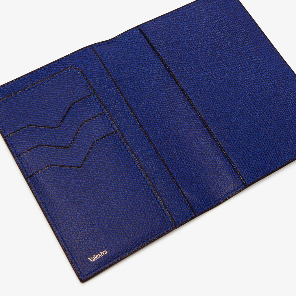 Porta Passaporto con 3 Carte di Credito - Blu Royale - Vitello VS - Valextra - 2