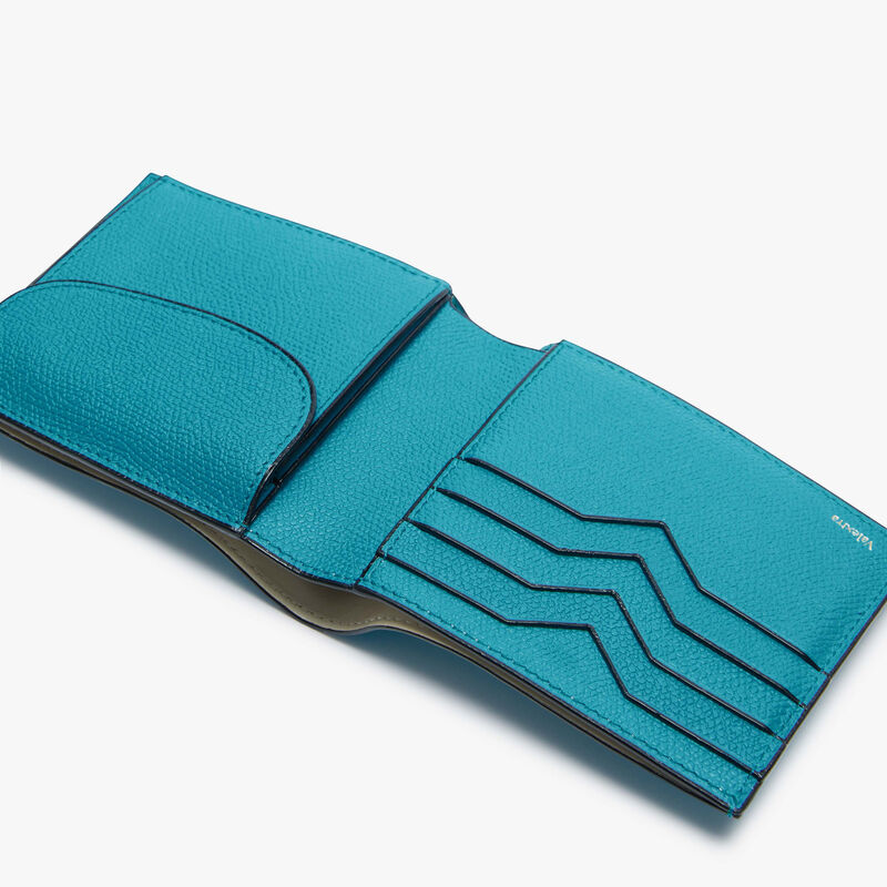 Wallet 4Cc With Coin Holder - Aquamarine Blue - Millepunte calf leather - Valextra - 2