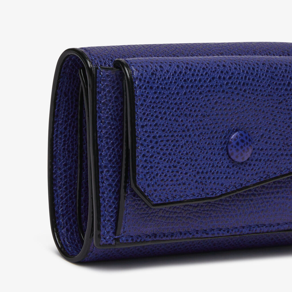 Small Wallet With Coin Holder - Royal Blue - Vitello VS - Valextra - 2