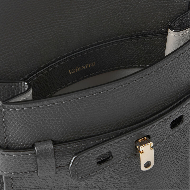 Brera B-Tracollina slim Crossbody micro bag - Smokey Grey - Millepunte calf leather - Valextra - 2