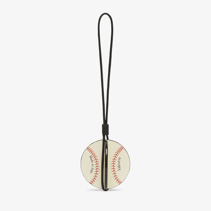 Baseball Charm - Pergamena White/Red/Black - Millepunte calf leather - Valextra - 1