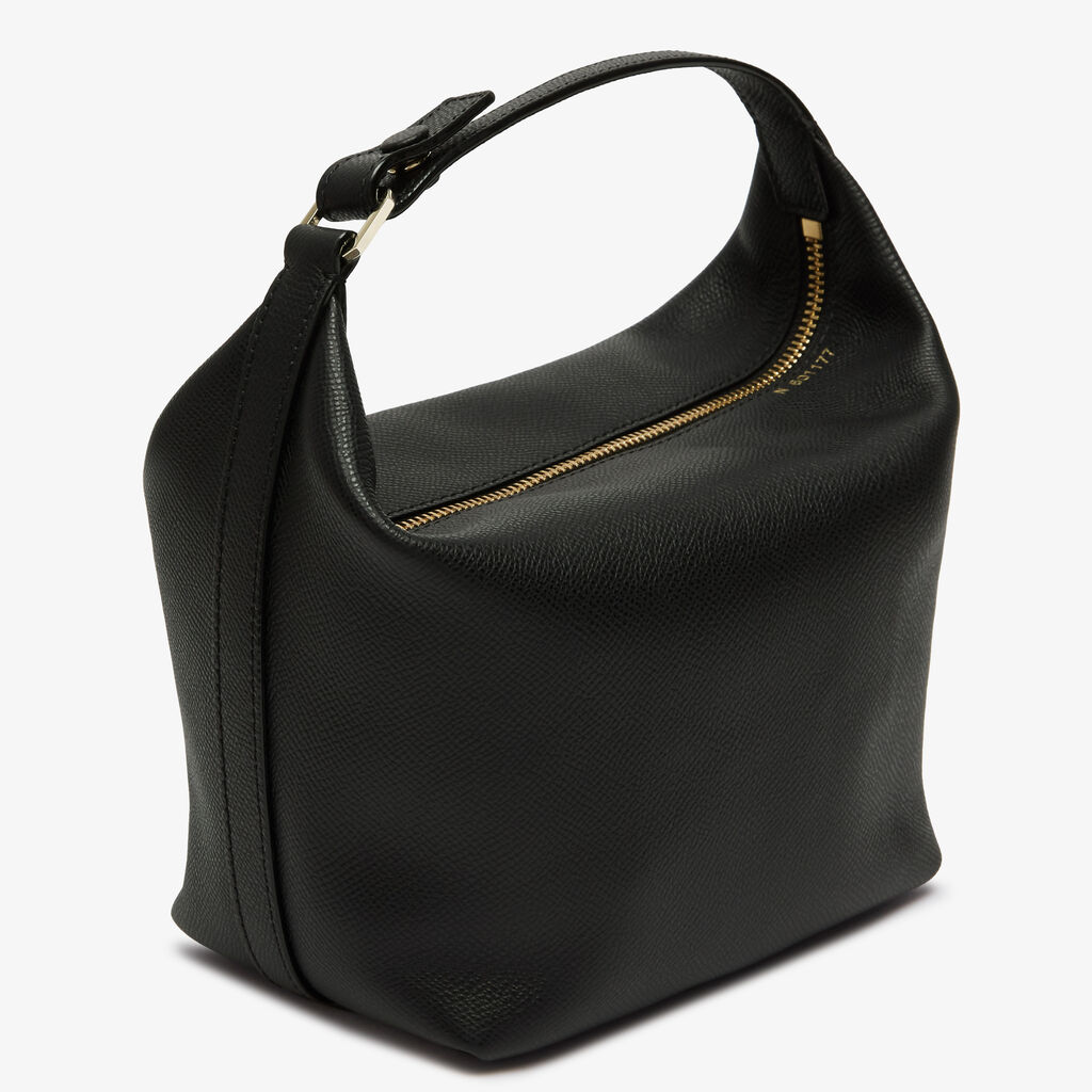 Mochi Top Handle Mini Bag - Black - Vitello Millepunte Soft - Valextra - 5