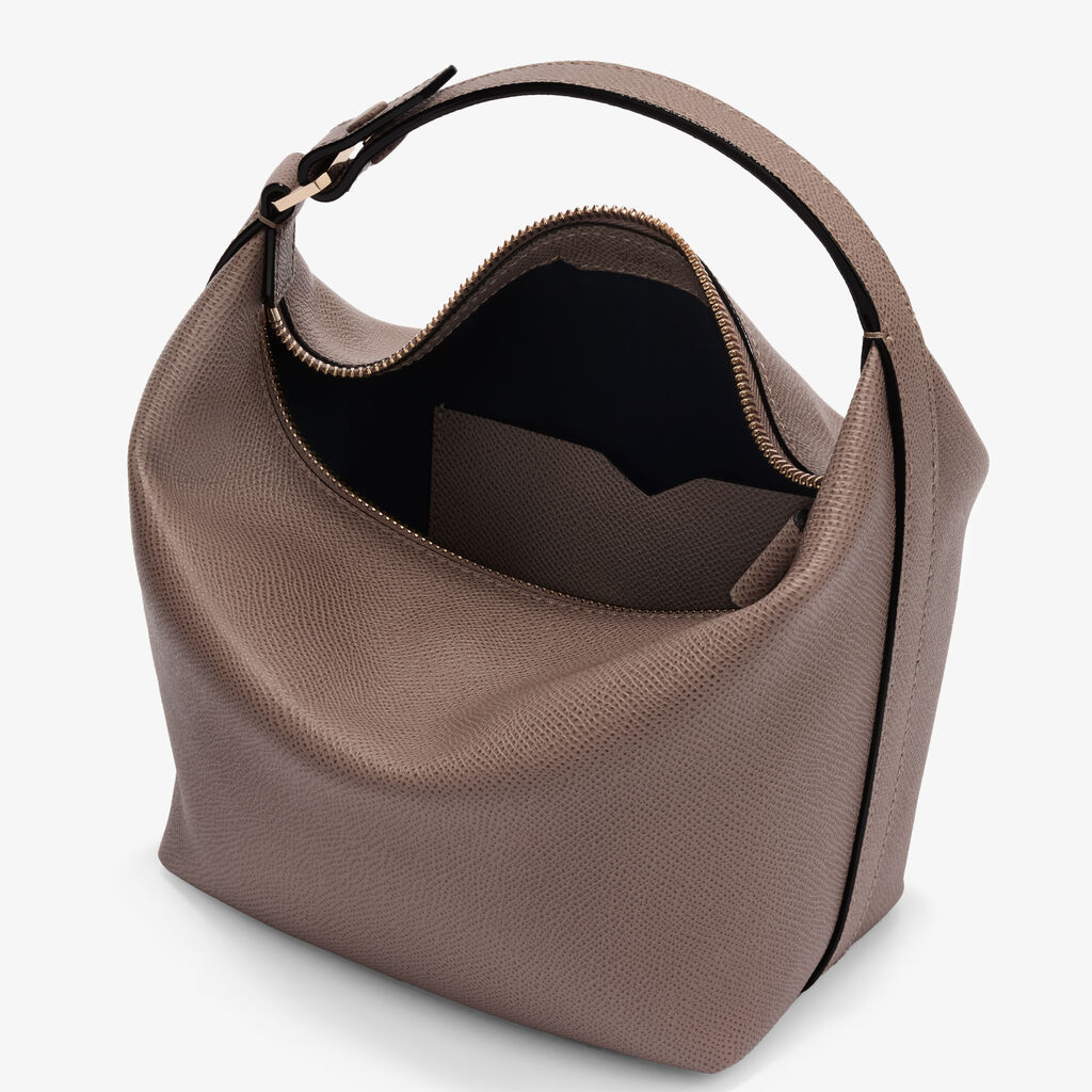 Mochi Top Handle Mini Bag - Sahara Brown - Millepunte Soft calf leather - Valextra - 3