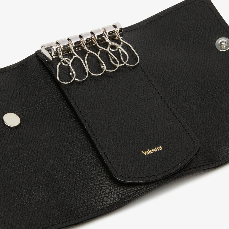 Key Holder 6 Hooks - Black - Millepunte calf leather - Valextra - 2