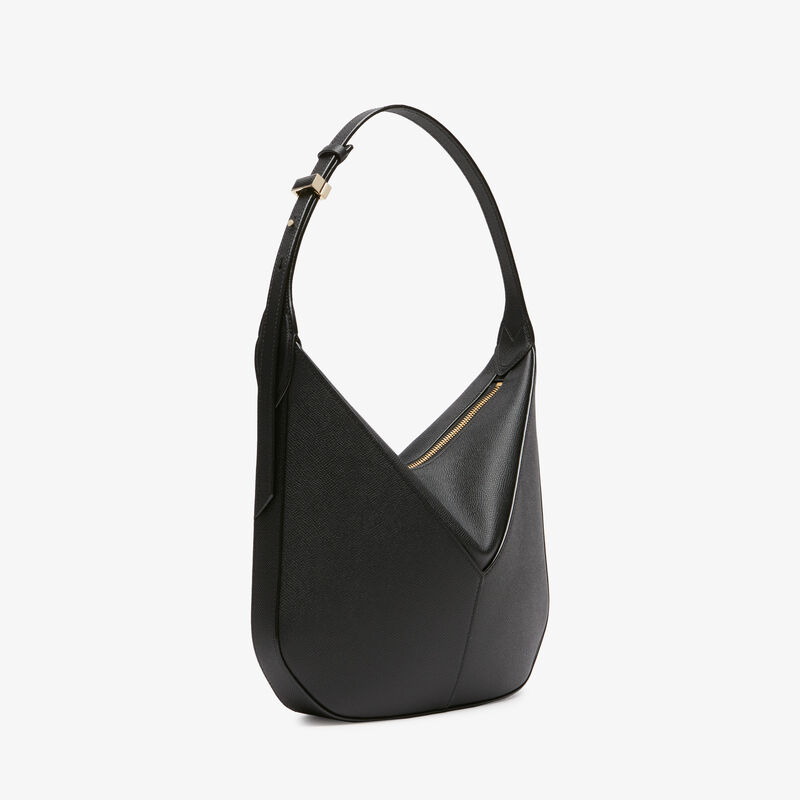 Vivi Hobo Mini Bag - Black - Millepunte Soft calf leather - Valextra - 4