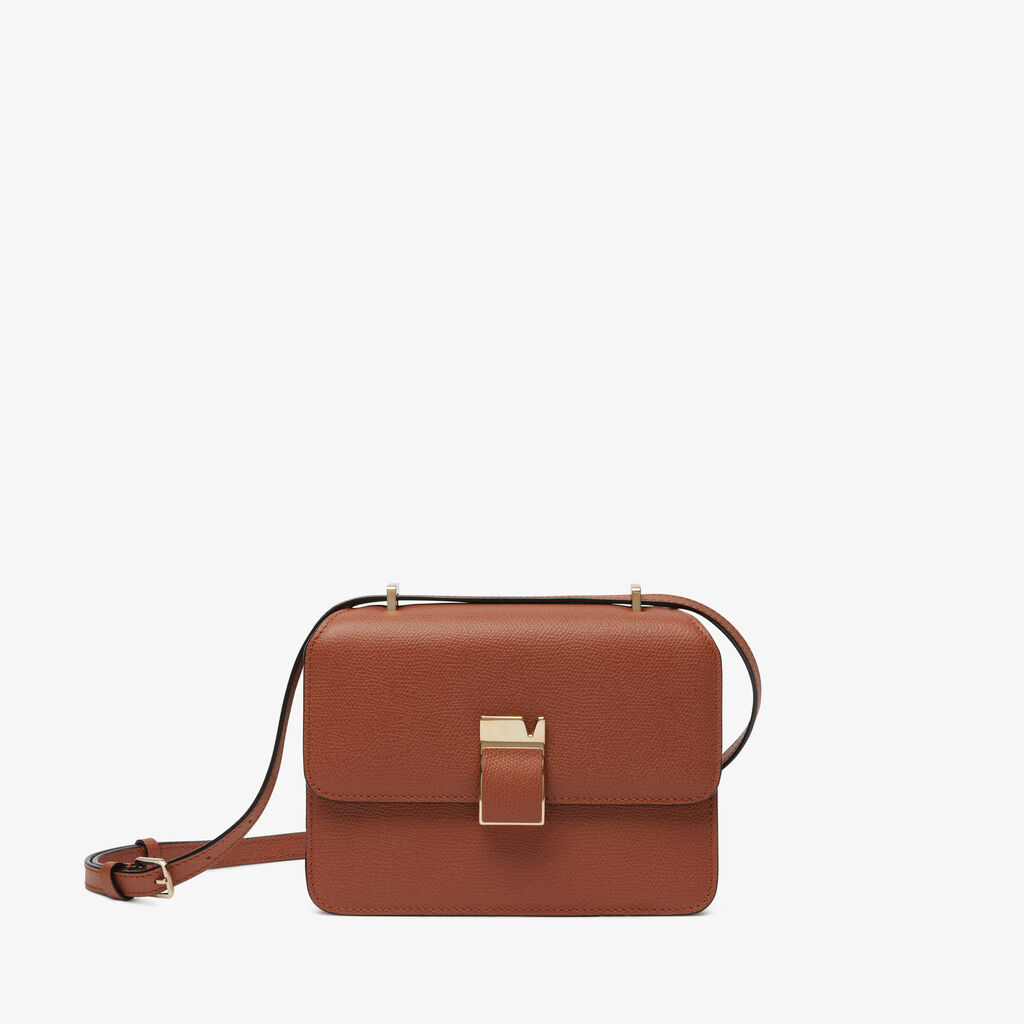 Nolo Crossbody Mini Bag - Gold Brown - Vitello VS - Valextra - 1