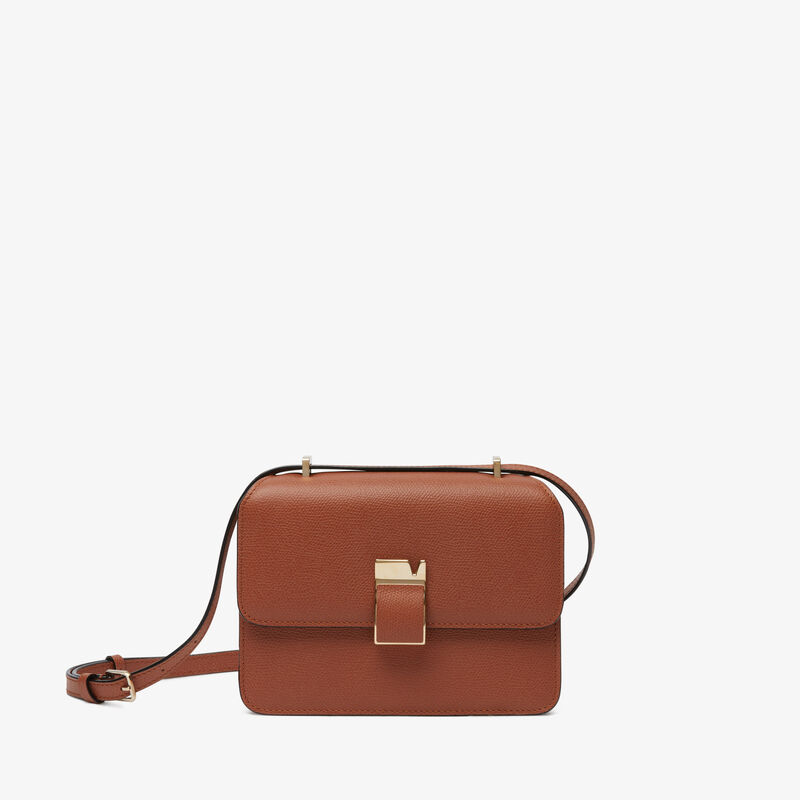 Nolo Crossbody Mini Bag - Gold Brown - Millepunte calf leather - Valextra - 1
