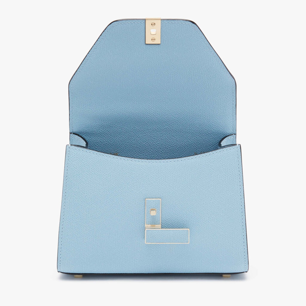 Borsa a tracolla Iside Micro - Blu Ceruleo - Vitello VS - Valextra - 7