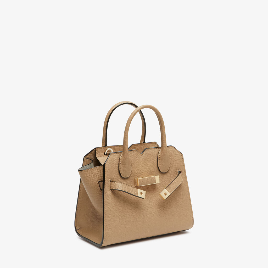 Milano Crossbody Micro Bag - Cashmere Beige - Vitello Millepunte Soft - Valextra - 7