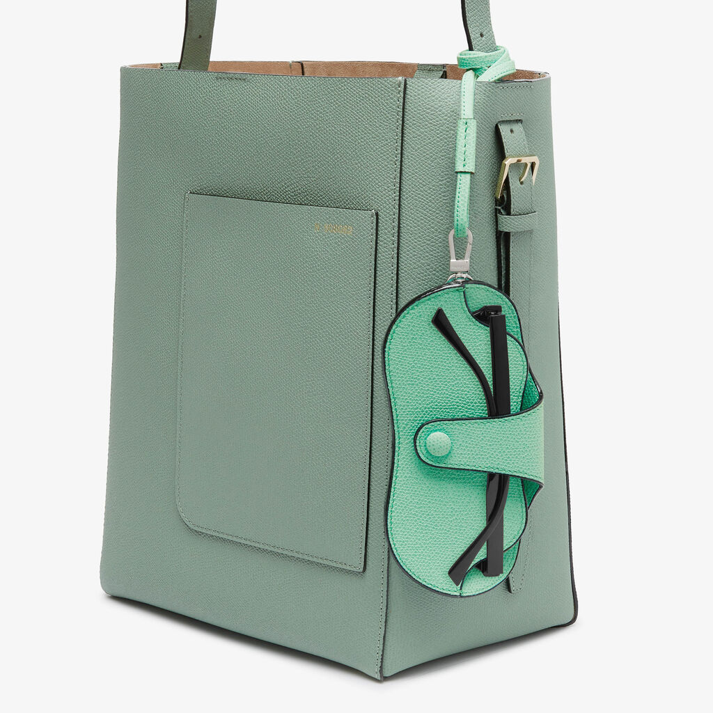 Glasses Case With Lanyard - Spearmint Green - Vitello VS - Valextra - 3