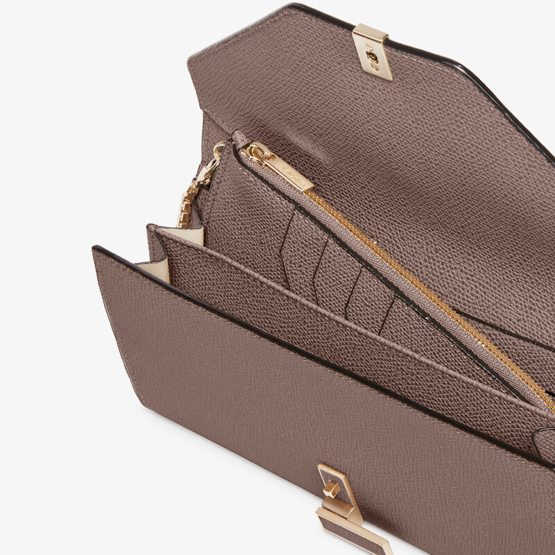 Iside continental purse with chain - Sahara Brown - Millepunte calf leather - Valextra - 2