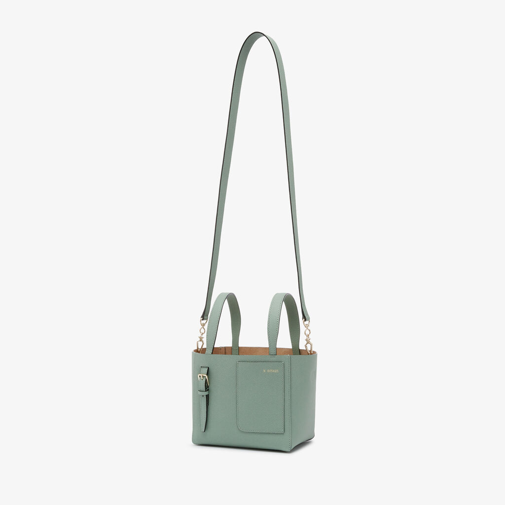 Soft Bucket Micro Bag - Eucalyptus Green - Vitello VS - Valextra - 4