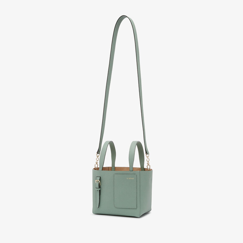 Soft Bucket Micro Bag - Eucalyptus Green - Millepunte calf leather - Valextra - 4