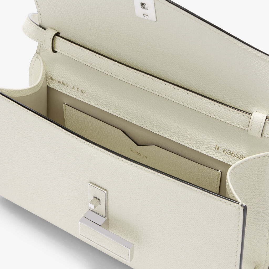 Iside T&igrave;n Top Handle Bag - Pergamena White - Millepunte calf leather - Valextra - 5