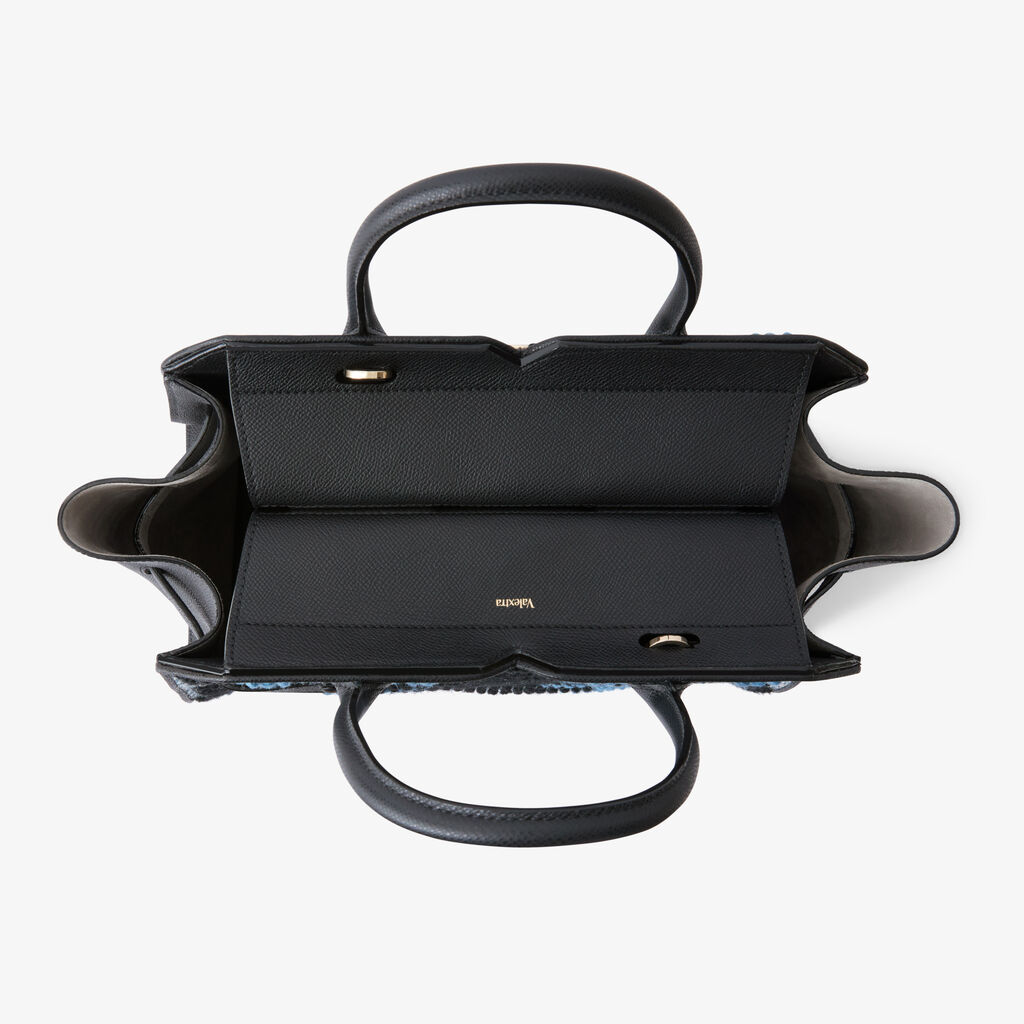 Milano Sunset Pibiones Two Handles Medium Bag -  - Tessuto Pibiones Tramonto/Vitello Millepunte Soft - Valextra - 8