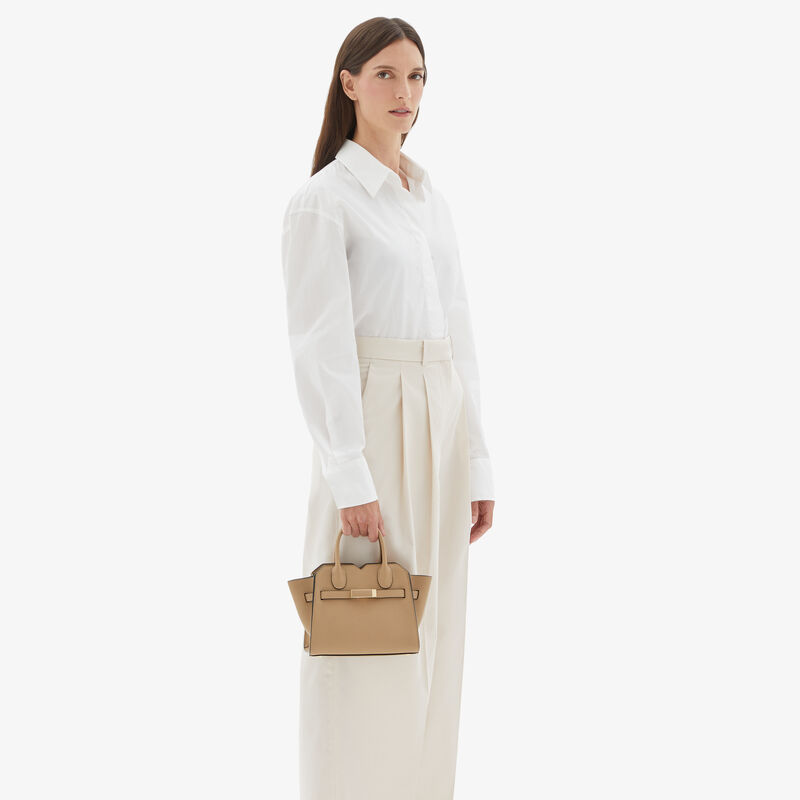 Milano Crossbody Micro Bag - Cashmere Beige - Millepunte Soft calf leather - Valextra - 3