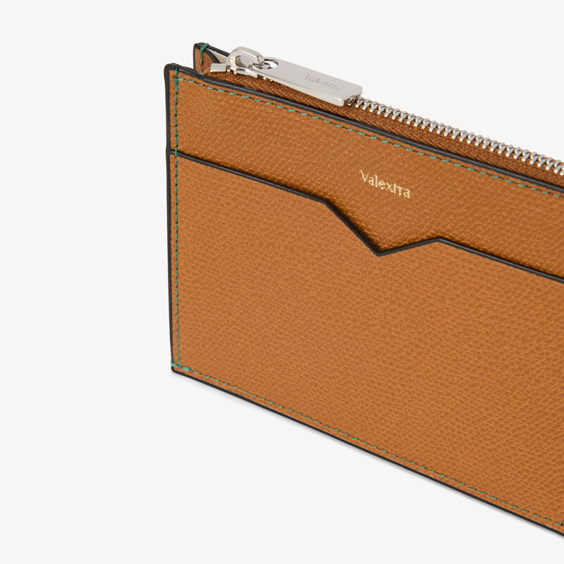 Card Holder 8CC with Zip - Havana Brown - Millepunte calf leather - Valextra - 2
