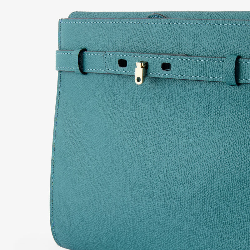 Brera B-Tracollina Crossbody bag - Bottle Green - Millepunte calf leather - Valextra - 5