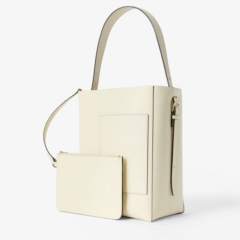 Soft Bucket Medium Bag - Pergamena White - Millepunte calf leather - Valextra - 2