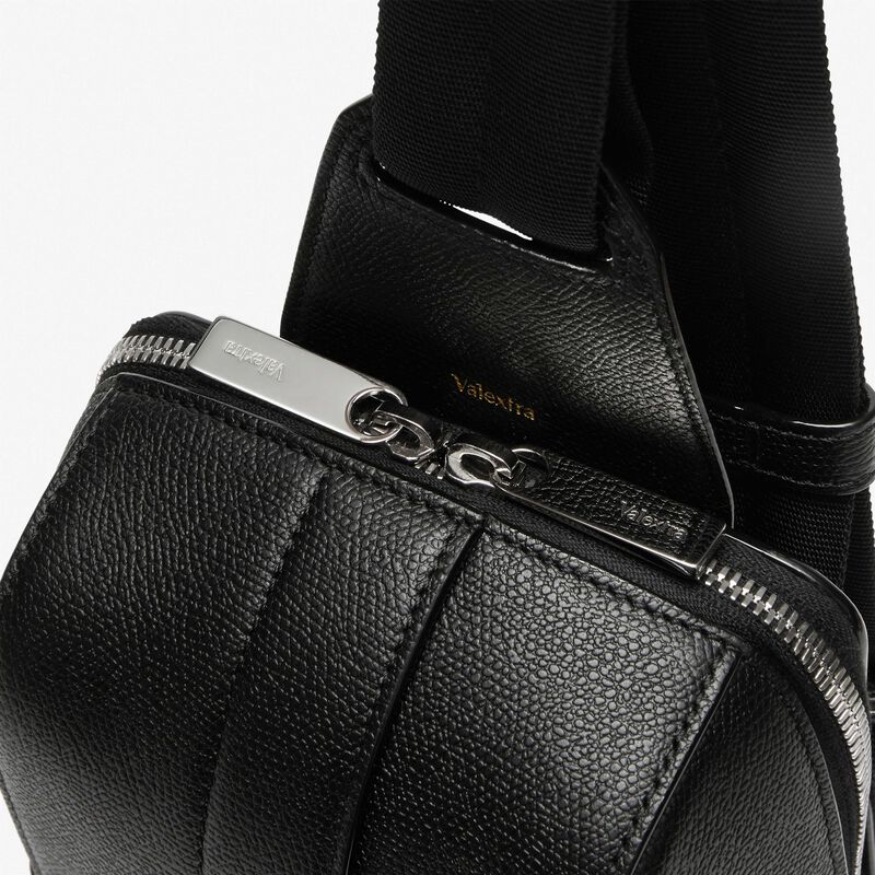 V-Line One Shoulder Mini Backpack - Black - Millepunte calf leather - Valextra - 4