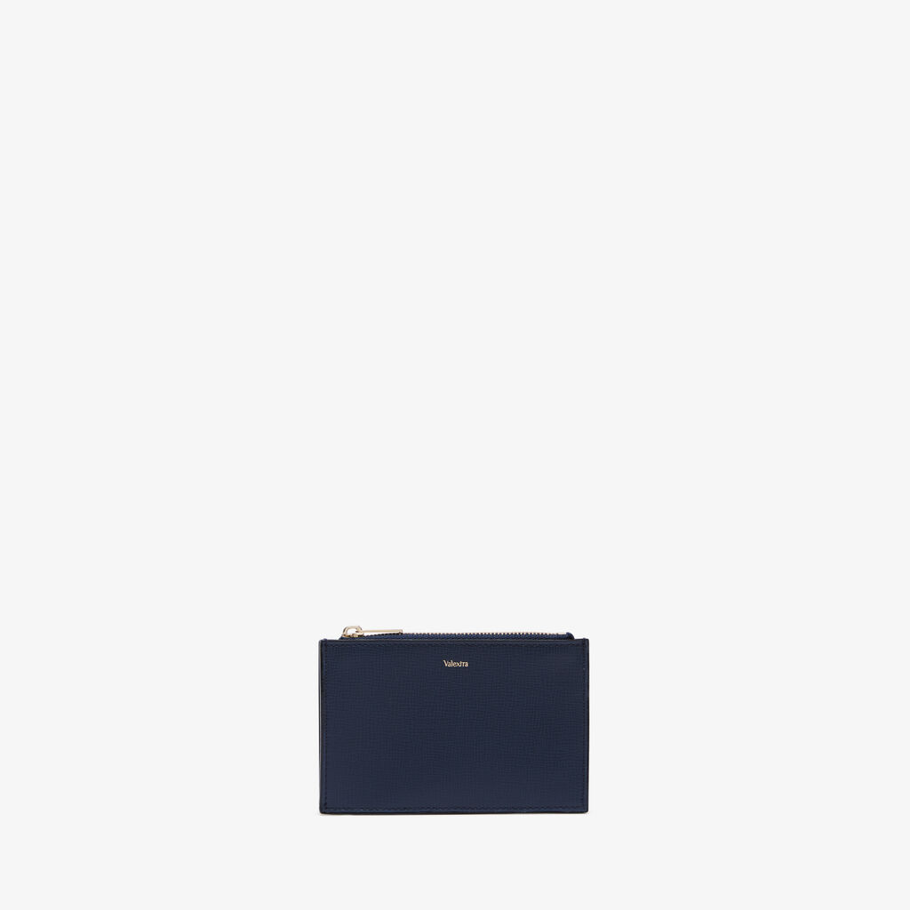 Card Holder 3CC with Zip - Dark Blue - Cuoio VL - Valextra - 4