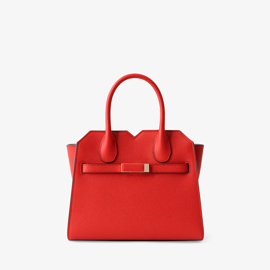 Milano Two Handles Mini Bag - Crimson Red - Vitello Millepunte Soft - Valextra - 1