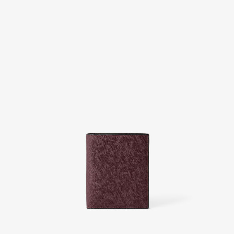 Compact Wallet 3 CC with Coin Purse - Claret Red - Millepunte calf leather - Valextra - 1