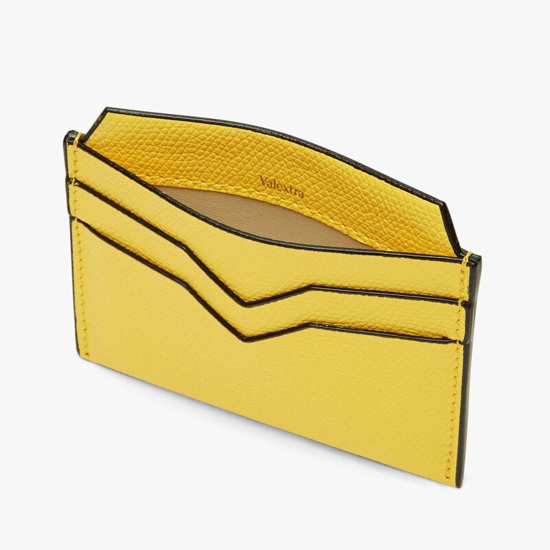 4CC Card Case - Yellow - Millepunte calf leather - Valextra - 3