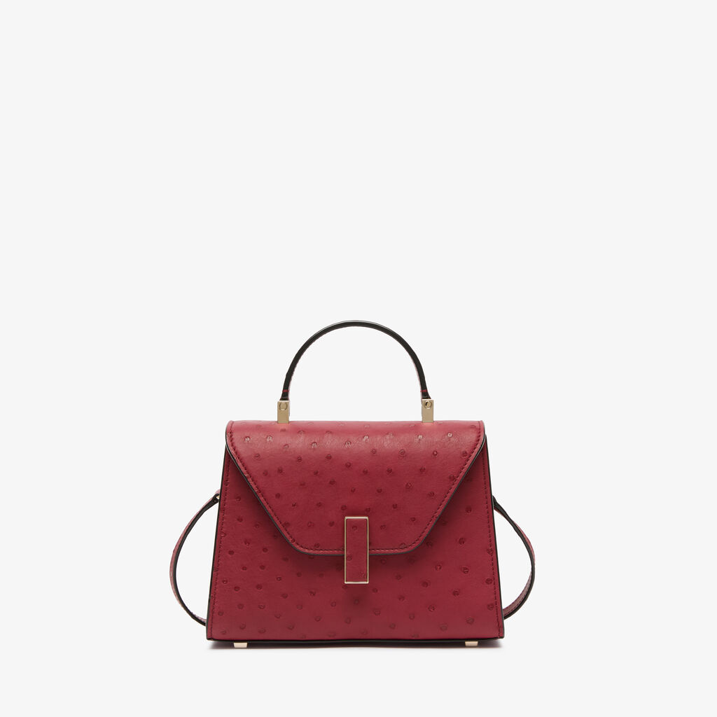 Borsa a Tracolla Iside Struzzo Micro - Bordeaux - Struzzo - Valextra - 1