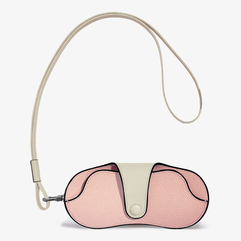 2 COLORS GLASSES HOLDER COLOR-BLOCK WITH STRAP CALF LEATHER VS PALLADIUM,PNWW,gallery