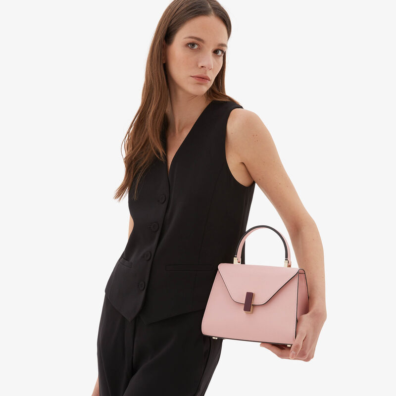 Iside Quarzo Top Handle Mini Bag - Peony Pink/Fuchsia Pink - Millepunte calf leather - Valextra - 2