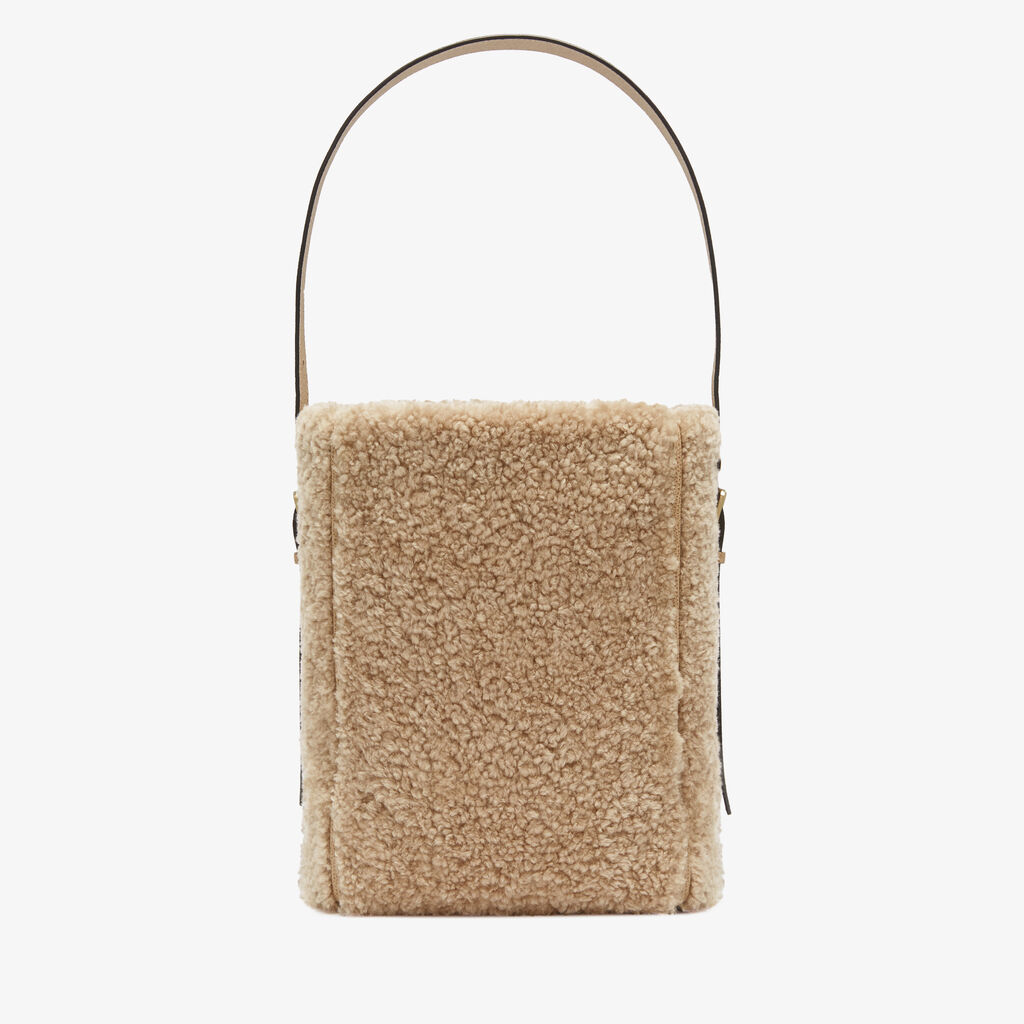 Soft Shearling Bucket Mini Bag - Cashmere Beige - Vitello VS-Montone - Valextra - 6