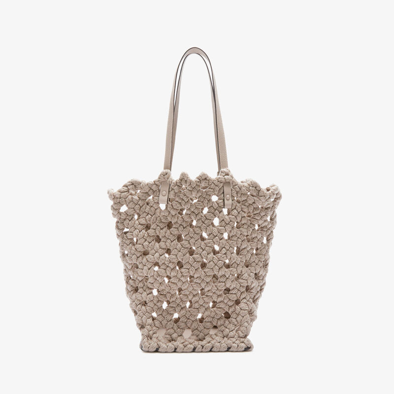 Sportami Via Shopping Bag - Nude Pink - Tessuto Intrecciato/Vitello VS - Valextra - 1