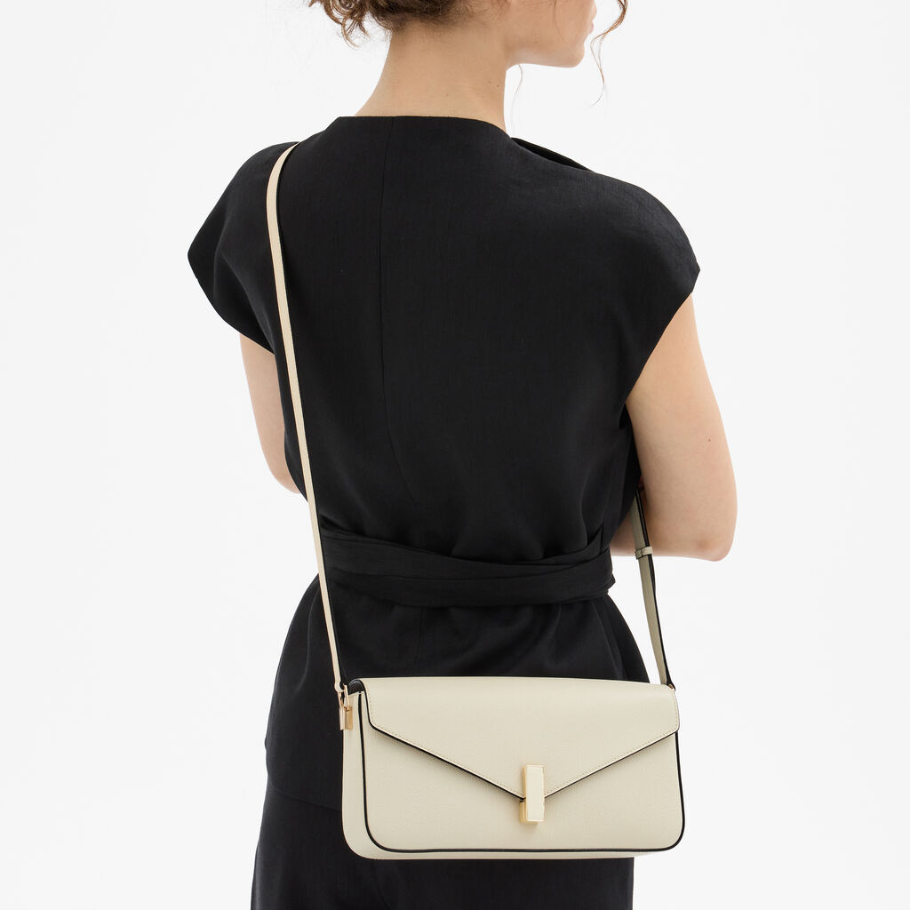 Iside Shoulder Bag - Pergamena White - 1/2 Vitello VS Eco - Valextra - 3