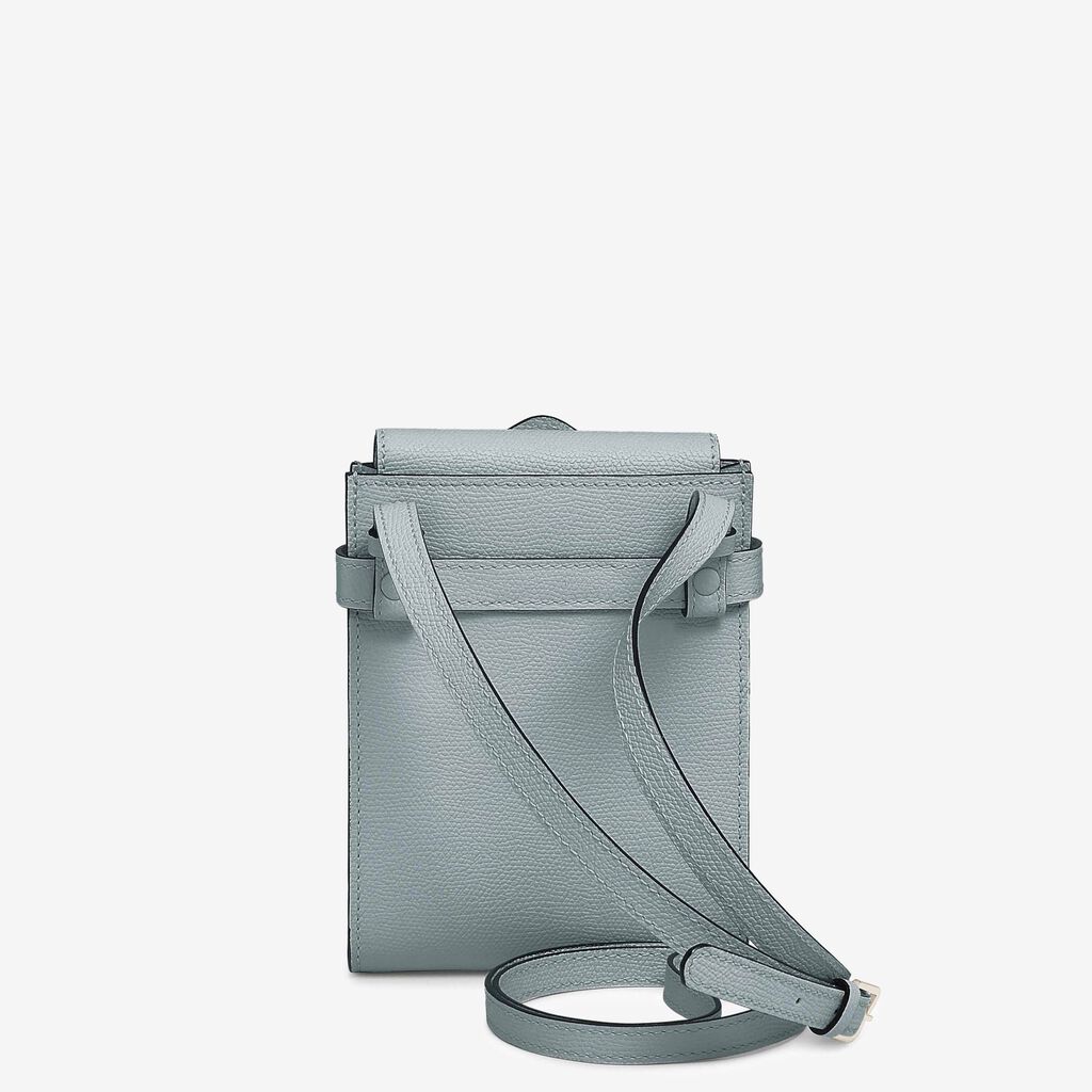 Brera B-Tracollina slim Crossbody micro bag - Smokey Blue - Vitello VS - Valextra - 4