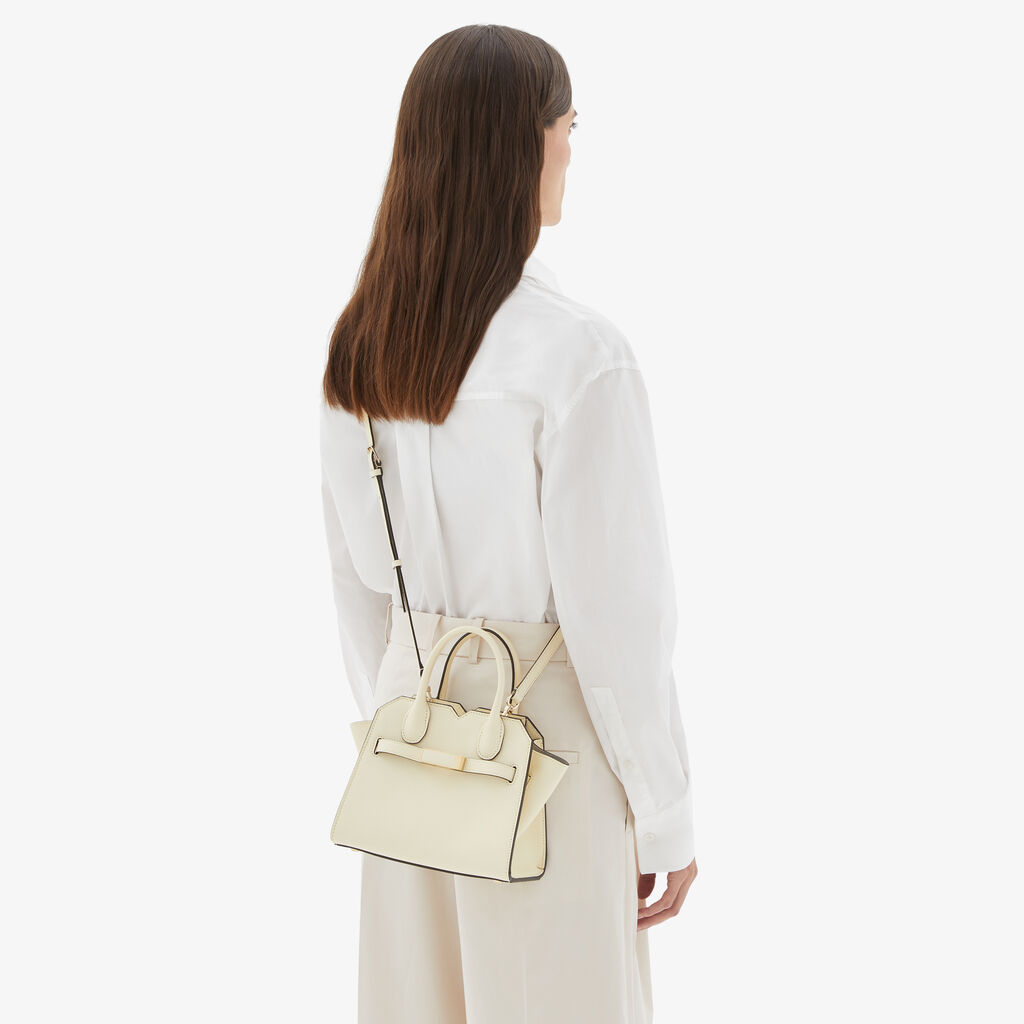 Milano Crossbody Micro Bag - Pergamena White - Vitello Millepunte Soft - Valextra - 2