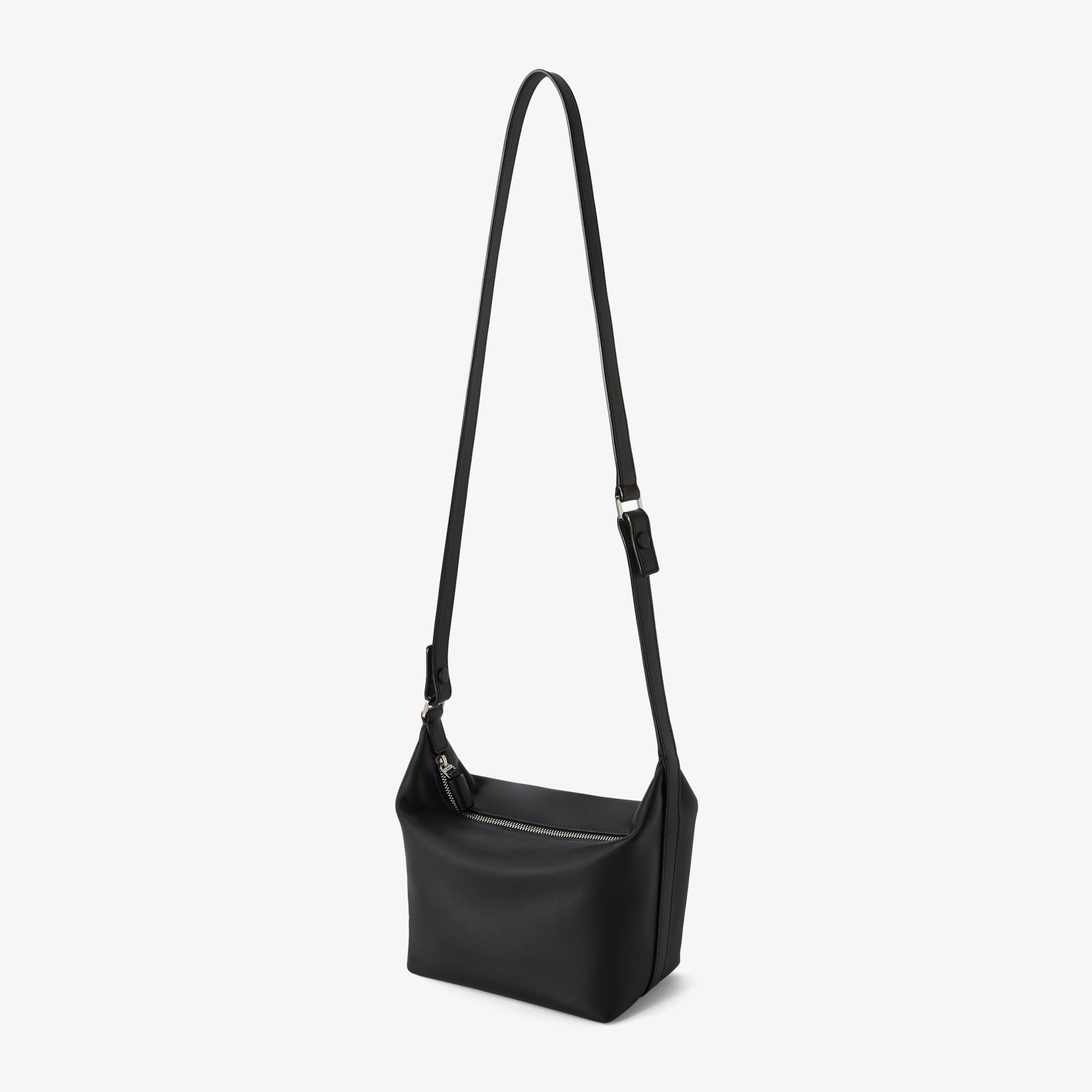 Black Grained Leather Luxury Top Handle Mini Bag | Valextra