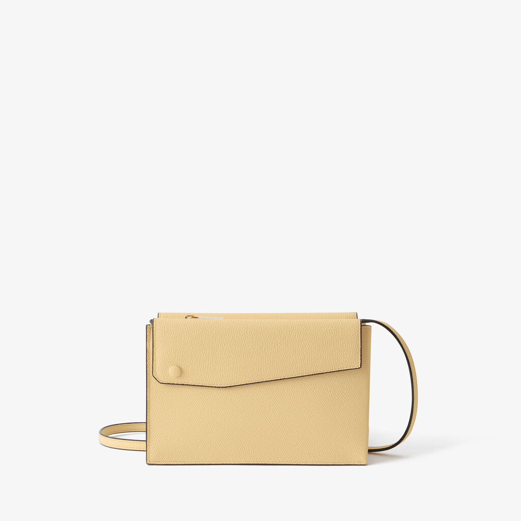 Pocket Slim crossbody bag - Cream Yellow - Vitello VS - Valextra - 1