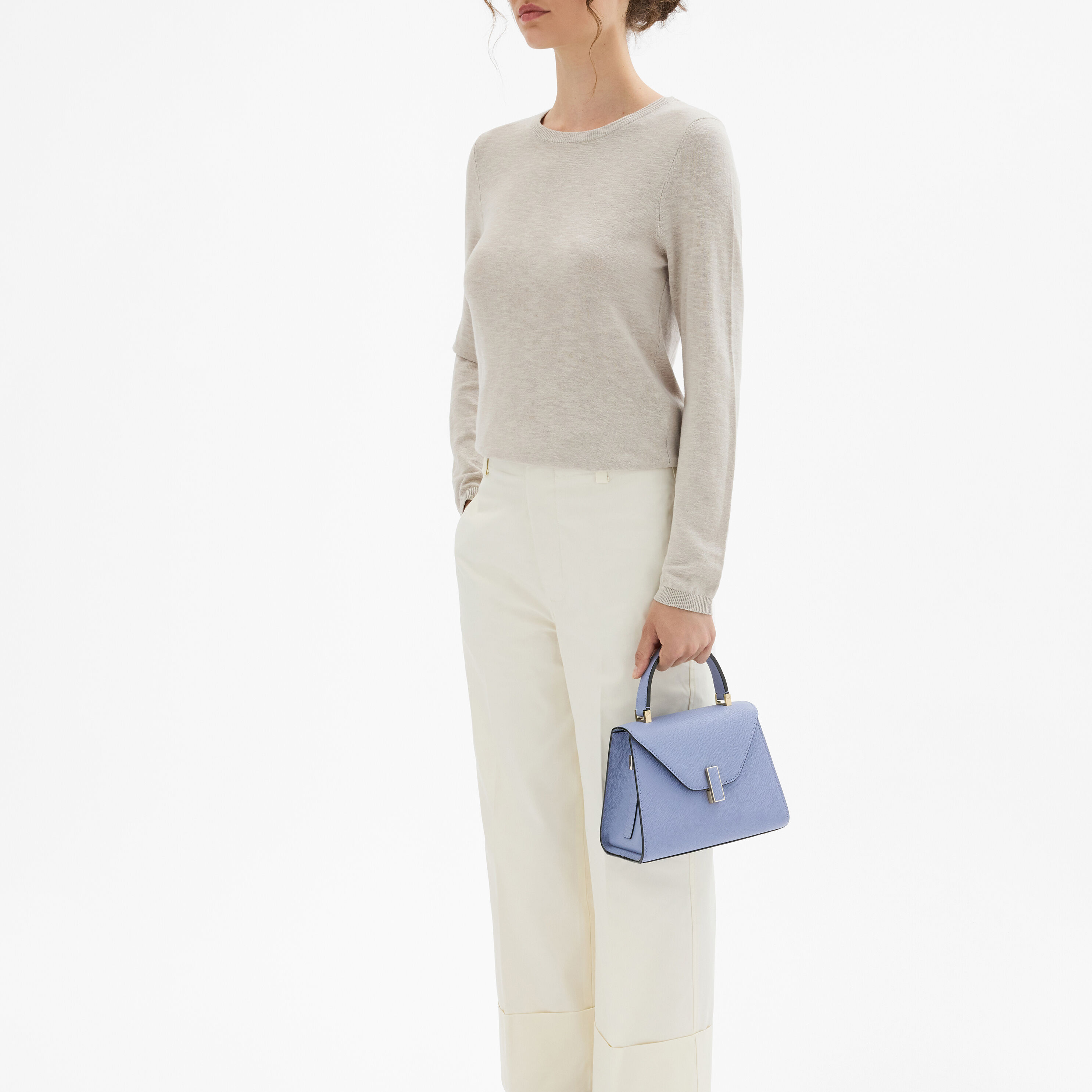 Women's Blue Luxury Leather Top Handle Mini Bag | Valextra Iside