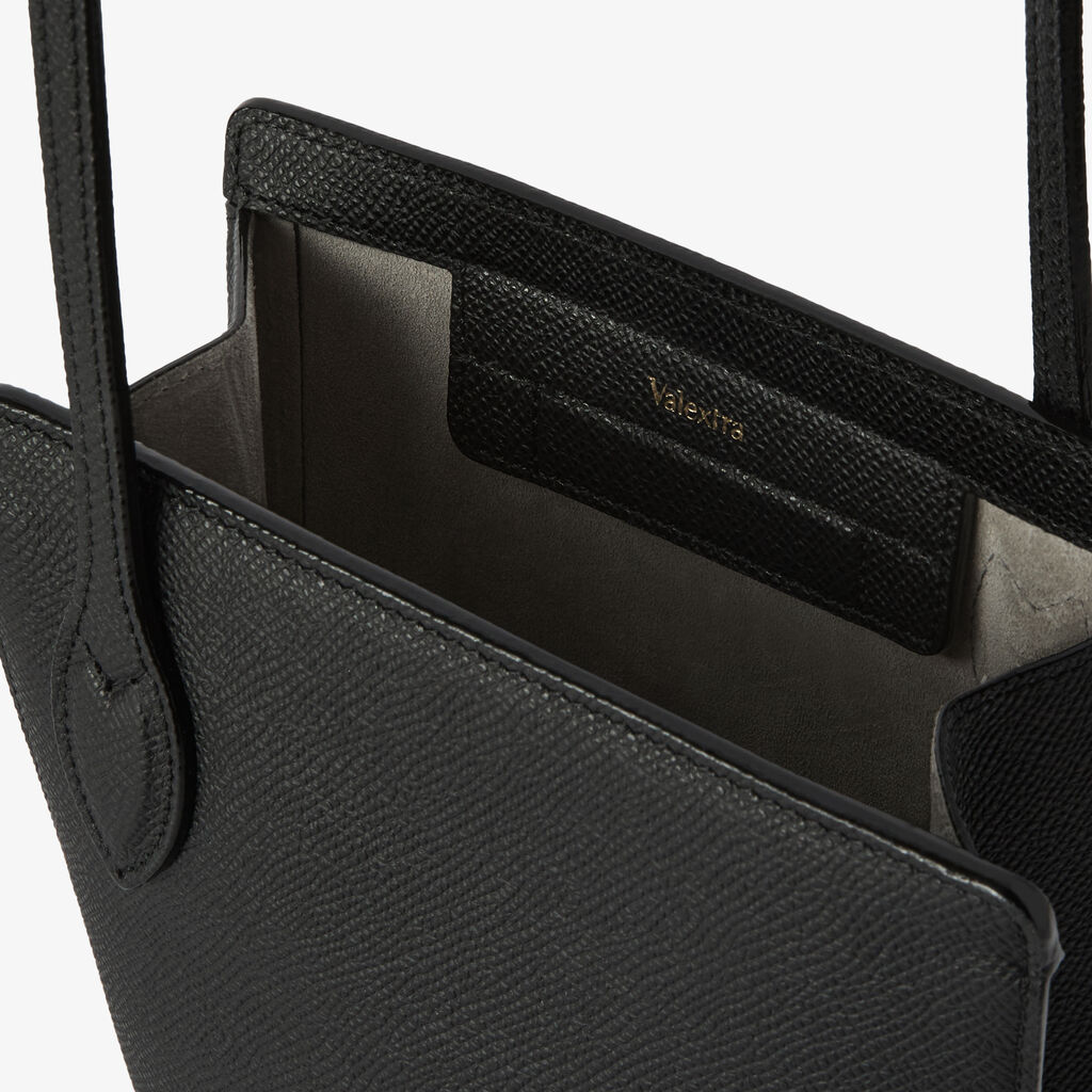 Vivi Crossbody Phone Bag - Black - Millepunte Soft calf leather - Valextra - 2