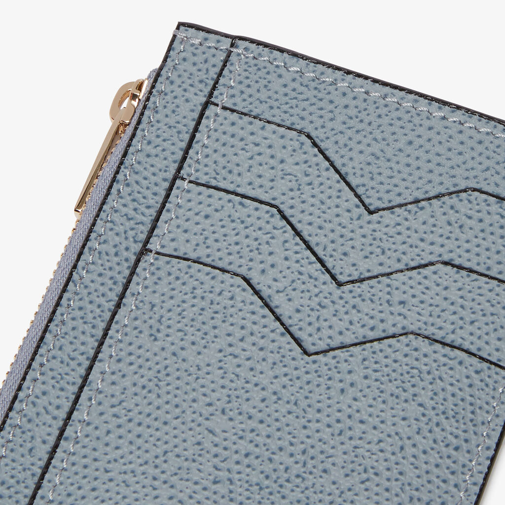 Card Holder 3CC with Zip - Niagara Blue - Vitello VS - Valextra - 3