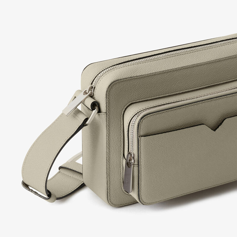 V-Line Reporter Bag - Linen Grey - Millepunte calf leather - Valextra - 4