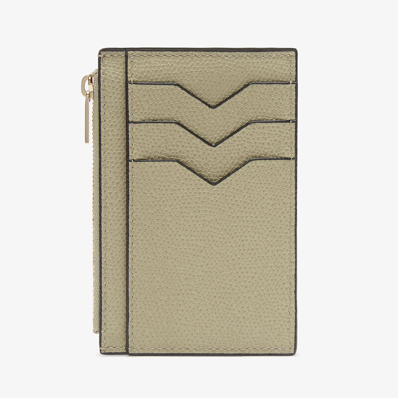 Card Holder 3CC with Zip - Tundra Green - Millepunte calf leather - Valextra - 5