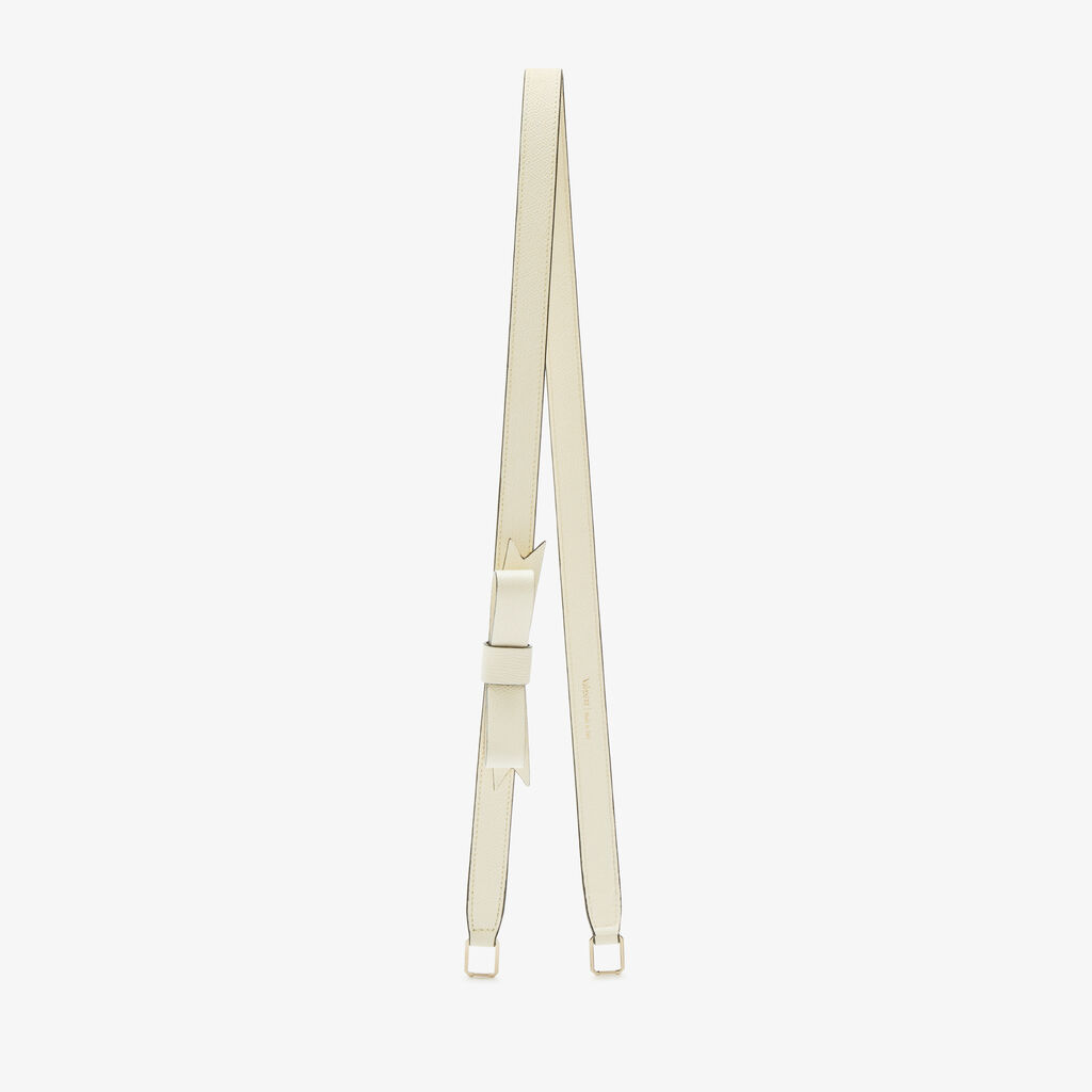 Bow Shoulder Strap - Pergamena White - Vitello VS - Valextra - 1
