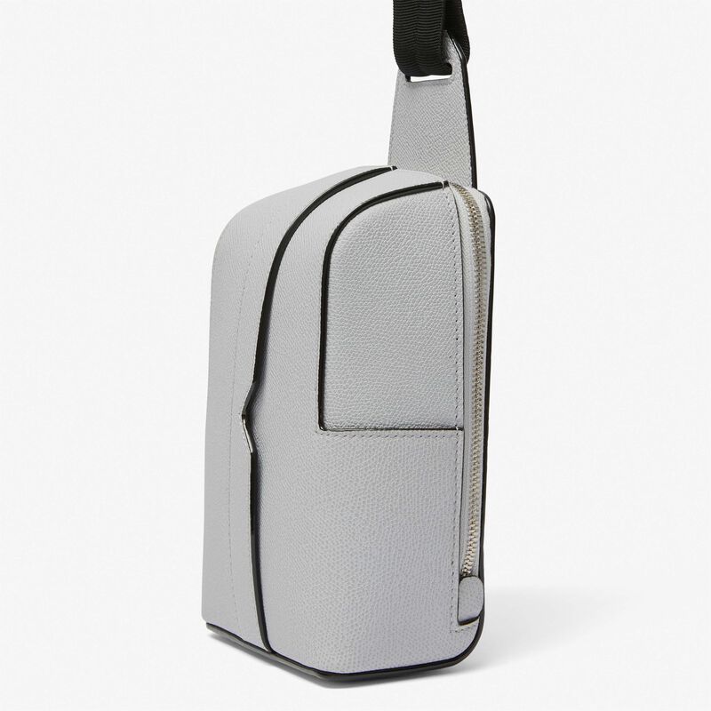 V-Line One Shoulder Mini Backpack - Stone Grey - Millepunte calf leather - Valextra - 3