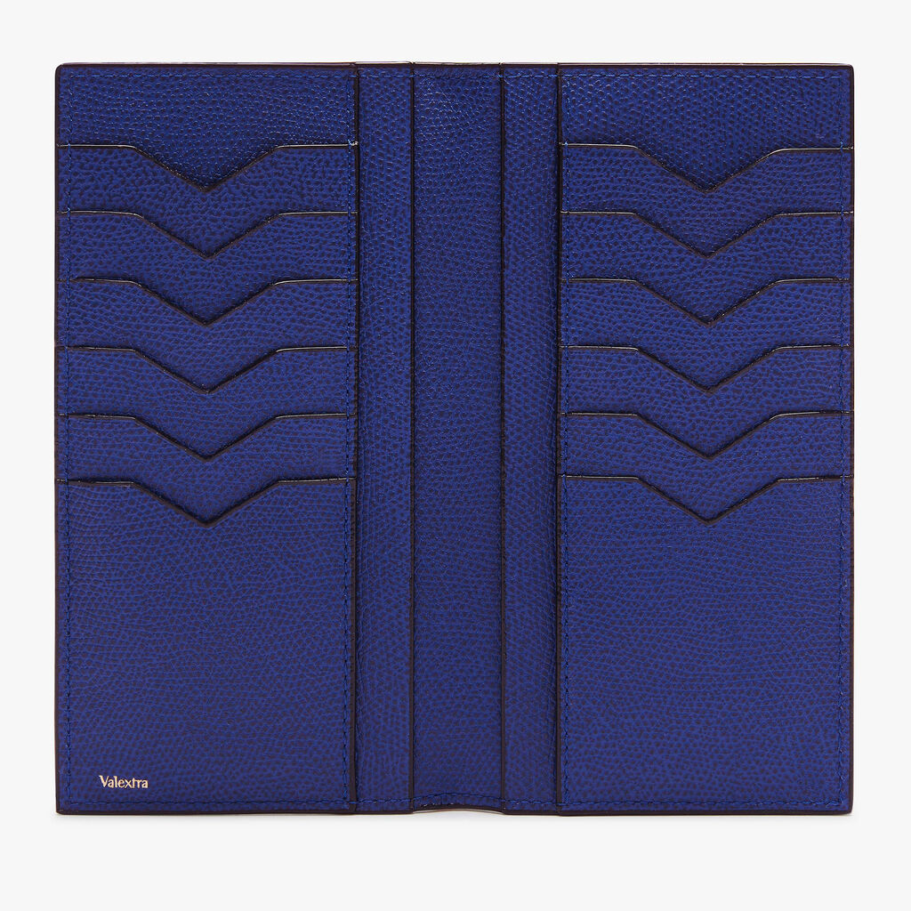 Portafoglio Verticale Bifold 12 Carte Di Credito - Blu Royale - Vitello VS - Valextra - 4